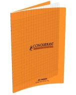 Cahier d'écolier - 48 pages Grands carreaux - 170 x 220 mm - Polypro Orange : CONQUERANT Visuel