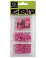Kit d'attaches - 58 pièces - Rose : EXACOMPTA Iderama image