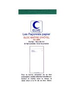 Bloc MAITRE D'HOTEL Autocopiant Tripli - 165 x 85 mm Restaurant ELVE 2203