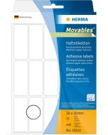 HERMA : Lot de 480 étiquettes adhésives amovibles - 50,0 x 20,0 mm - Blanc