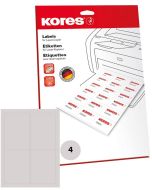 Étiquettes adhésives blanches 38 x 21,2 mm : KORES L3821 Lot de 6500