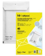 Lot de 10 Pochettes d'expédition matelassées - Blanc - 140 x 225 mm : MAIL MEDIA Visuel