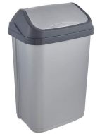 Photo Poubelle avec couvercle - 25 litres - Argent/Anthracite KEEEPER Swantje