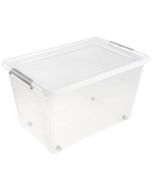 Photo Boite de rangement à roulettes - 60 L - Transparent KEEEPER Lars