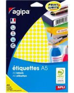 photo AGIPA Pastilles adhésives 8 mm - Gommettes Jaune 114304