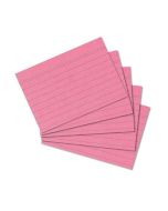 Photo Lot de 100 fiches Bristol lignées - 52 x 74 mm - Rose : HERLITZ  10836278