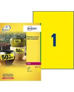 Photo Étiquettes ultra résistantes - 210 x 297 mm - Jaune AVERY 