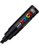 NI-BALL : Marqueur peinture Posca PC 8K - Pointe biseautée de 8 mm - Noir - PC-8K N