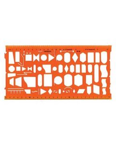 Gabarit de découpe ou de dessin en plastique : MINERVA Organigraphe Nr 45 (001450)