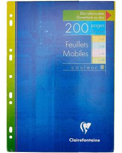 Lot de 200 pages - Feuilles mobiles Séyès - Assortiment - 210 x 297 mm : CLAIREFONTAINE Visuel