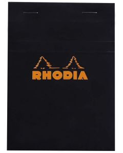 Photo Bloc-notes quadrillé - Couverture Noir - 105 x 148 mm A6 RHODIA N°13 Fermé