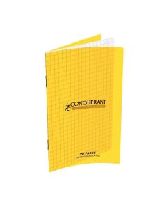 Photo Carnet agrafé / Petits carreaux Jaune - 96 pages - 110 x 170 mm CONQUERANT :
