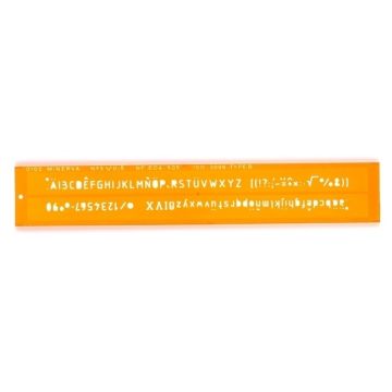 MINERVA : Trace-lettres en plastique - Orange transparent - 5 mm