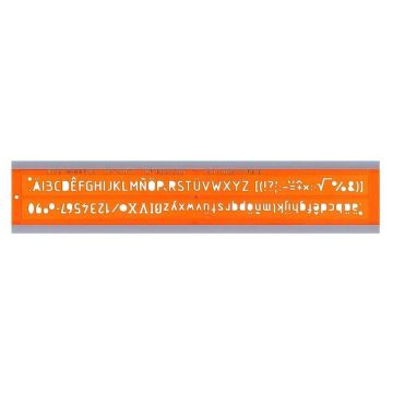 MINERVA : Trace-lettres en plastique - Orange transparent - 10 mm