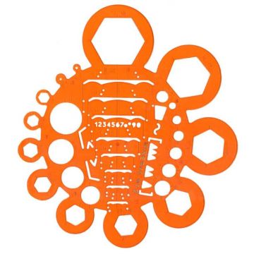 Gabarit de découpe ou de dessin : MINERVA Trace-Ecrous et Boulons N°2 (001020)