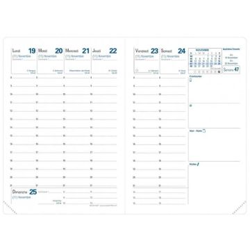 Agenda Semainier de poche 2025 - Randonnée - 90 x 125 mm - Noir QUO VADIS intérieur