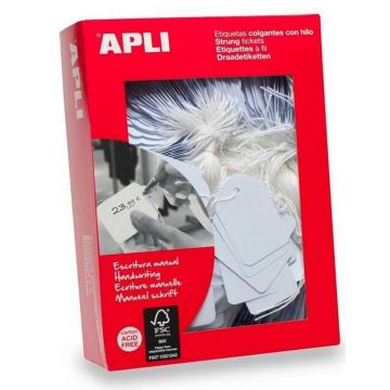 Etiquettes bijouterie à trou et ficelle blanche - 15 x 24 mm AGIPA Lot de 1000