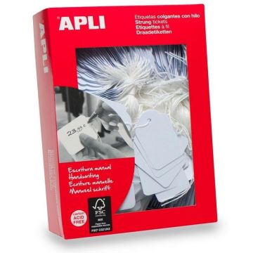 Etiquettes bijouterie à trou et ficelle blanche - 28 x 43 mm AGIPA Lot de 500