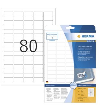 HERMA 10003 : Étiquettes adhésives blanches - Multi-usages - 35,6 x 16,9 mm