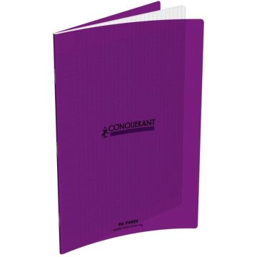 Cahier d'écolier - 96 pages Grands carreaux - 210 x 297 mm - Polypro Violet : CONQUERANT Modèle