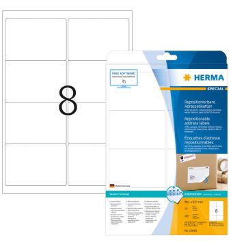 HERMA : Étiquettes adhésives blanches - Multi-usages - 10018 - 99,1 x 67,7 mm