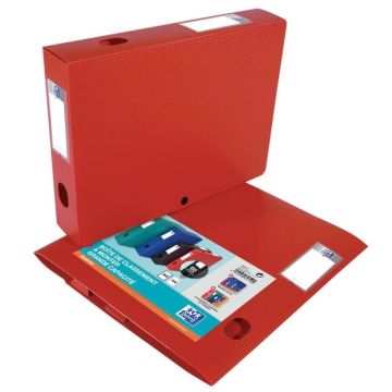 Boite de classement Memphis avec bouton - 40 mm - Rouge : OXFORD Visuel