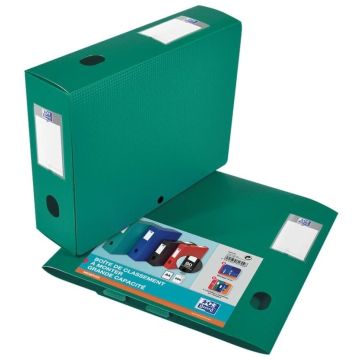 Boite de classement Memphis avec bouton - 80 mm - Vert : OXFORD Photo