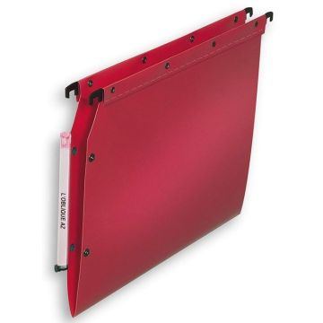 Dossiers suspendus pour armoire - Forme V - Rouge L'OBLIQUE Lot de 10