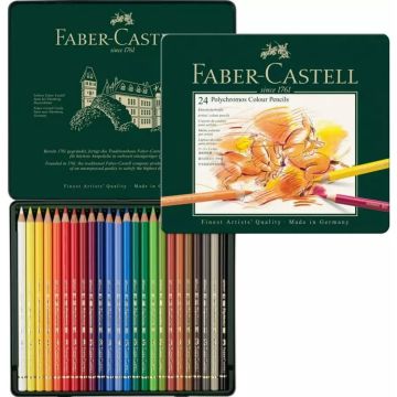 Étui de 24 Crayons de couleurs - Polychromos : FABER CASTELL Photo
