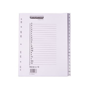 Intercalaire alphabétique en plastique - A à Z - A4 PRO-OFFICE Image