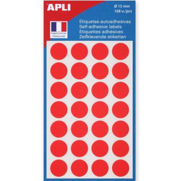 Pastilles adhésives 15 mm Rouge AGIPA Apli 111843