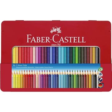 Etui en métal de 36 Crayons de couleur Colour GRIP : FABER CASTELL Visuel