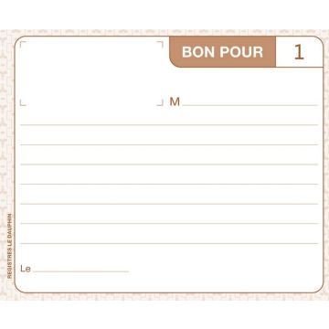 LE DAUPHIN 1142D Carnet autocopiant dupli Bon Pour - 105 x 135 mm Modèle
