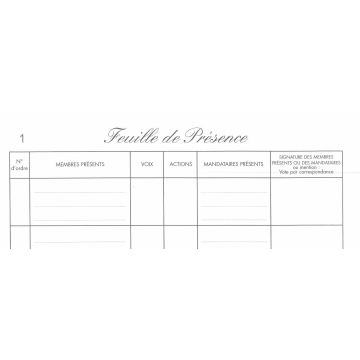 Feuilles de Présence aux assemblées Société ELVE 11744