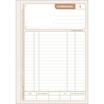 COMMANDE Carnet autocopiant Dupli - 210 x 148 mm 1182D Dauphin Modèle