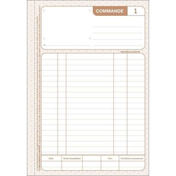 COMMANDE Carnet autocopiant Tripli 210 x 148 mm 1183D Modèle