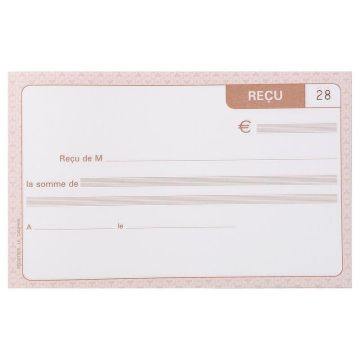 Reçu Carnet à souche Autocopiant Dupli - 105 x 180 mm Le Dauphin 1202D Modèle