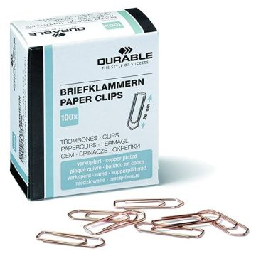 Boite de 100 trombones en métal - Cuivré - 26 mm : DURABLE Modèle