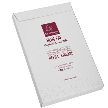 Recharge de feuilles unies avec pointillées Pour FAF n°3  EXACOMPTA