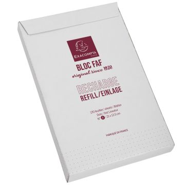 Recharge de feuilles unies avec pointillées Pour FAF n°4  EXACOMPTA