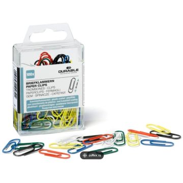 Boite de 100 trombones en métal plastifié - 26 mm : DURABLE Visuel