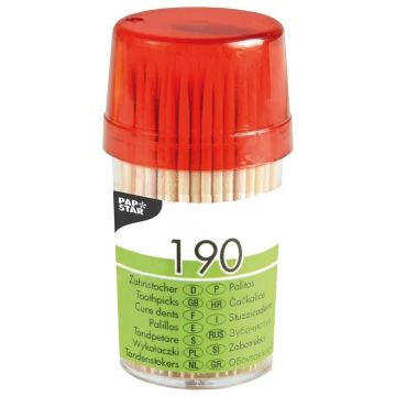 Photo Boite de 190 cure-dents en bois - 65 mm PAP STAR