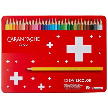Étui de 30 Crayons de couleurs Swisscolor - Assortiment : CARAN D'ACHE Modèle