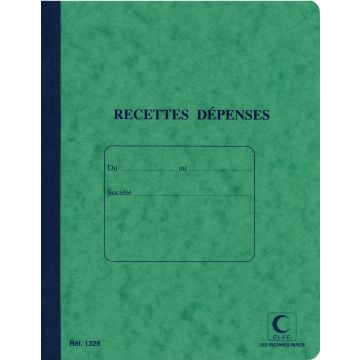 Cahier des: Recettes et Dépenses - 220 x 170 mm ELVE 1329 (Journal comptable)