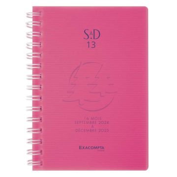 Agenda 2024/2025 Semainier de bureau SAD 19W - 180 x 140 mm EXACOMPTA Bleu