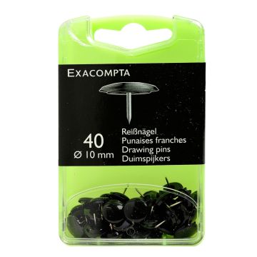 Boite de 40 punaises - Noir Exacompta 14021E