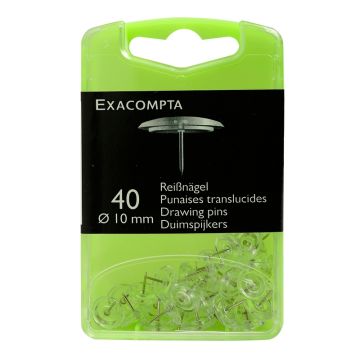 Boite de 40 punaises - Cristal translucide Exacompta 14032E