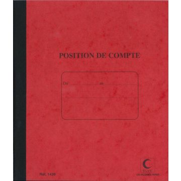 ELVE Position de compte - 210 x 190 mm Registre comptable 1439