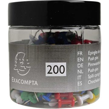 Exacompta 14769E Boite de 200 Punaises - Assortiment Push Pins 