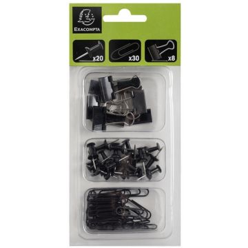 Kit d'attaches - 58 pièces - Noir : EXACOMPTA Iderama image